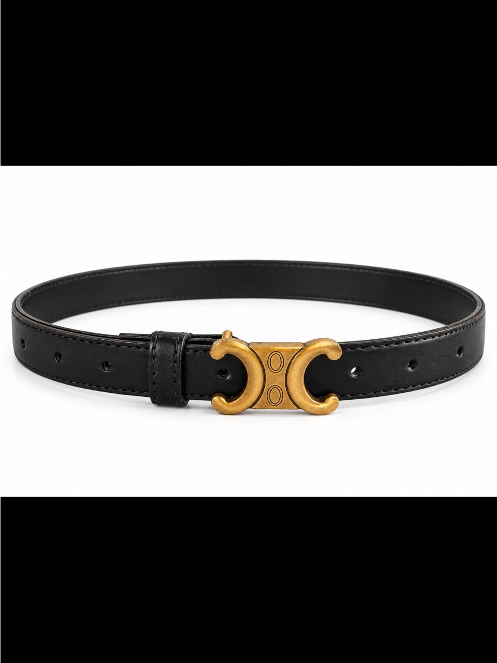FASHION Black with Gold Hardware Belt